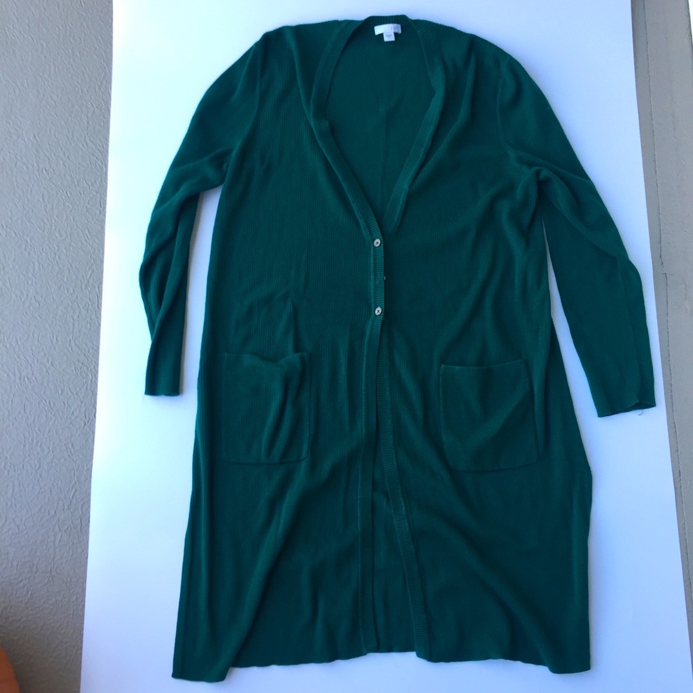 J.Jill Ribbed Midi Cardigan Sweater